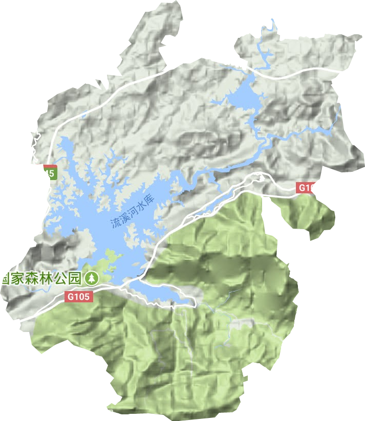 流溪河林场地形地图