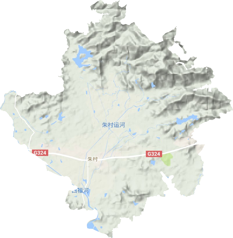 朱村街道地形地图