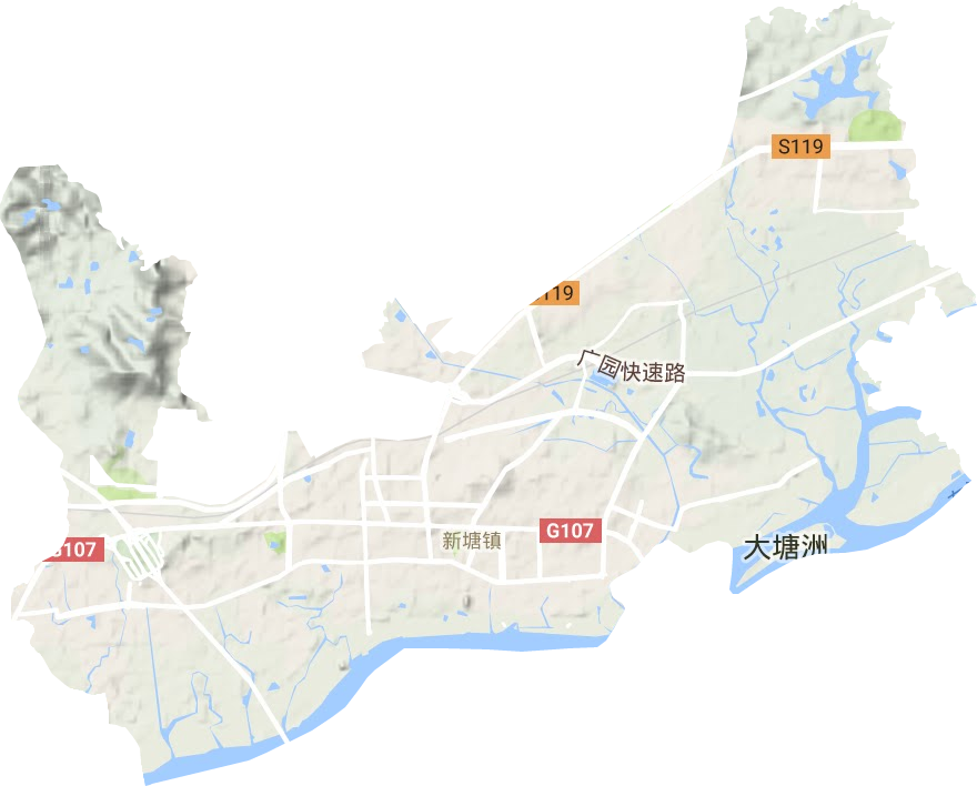 新塘镇地形地图
