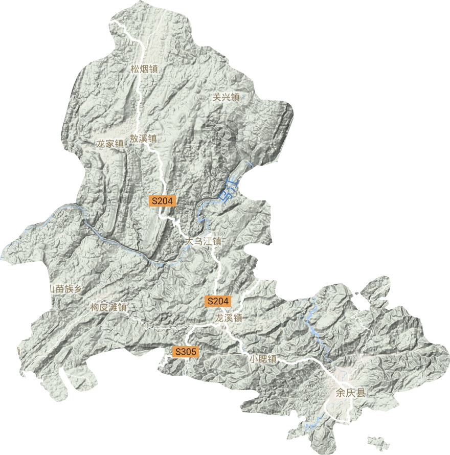 余庆县地形地图