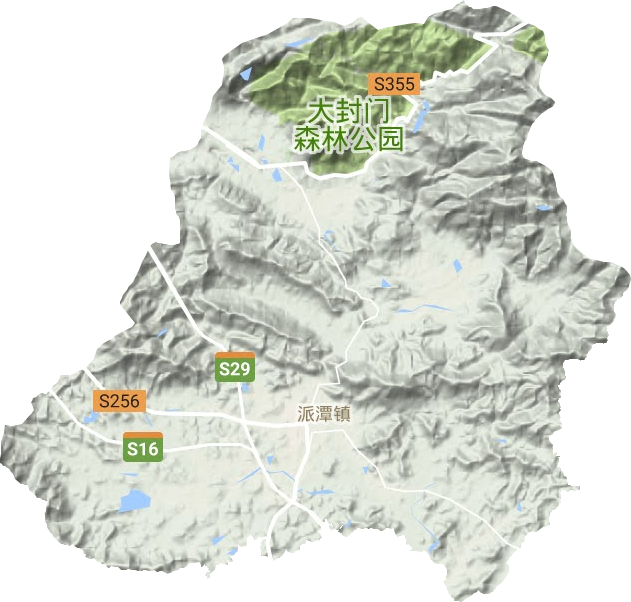 派潭镇地形地图