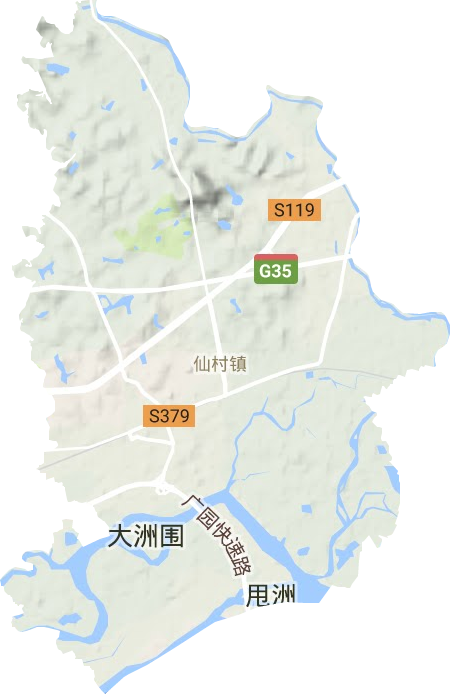 仙村镇地形地图