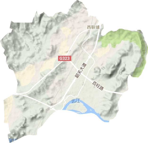 西联镇地形地图
