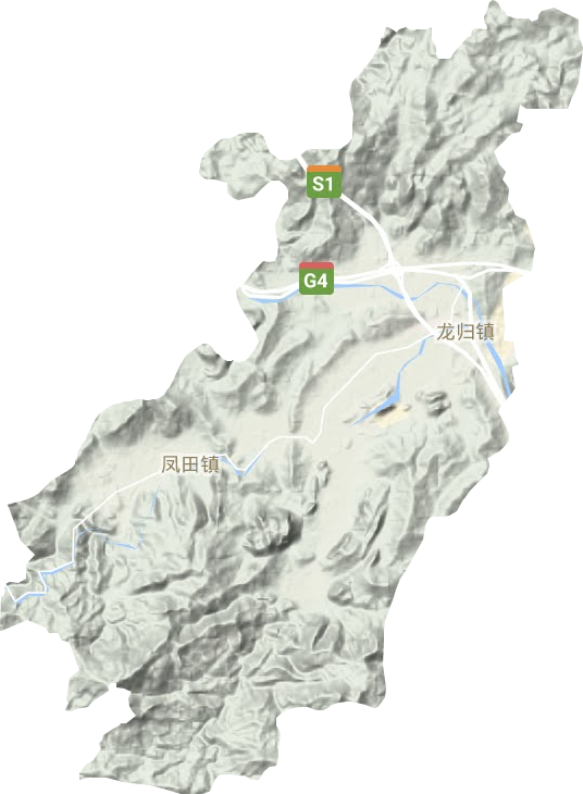 龙归镇地形地图