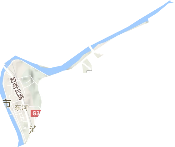 东河街道地形地图