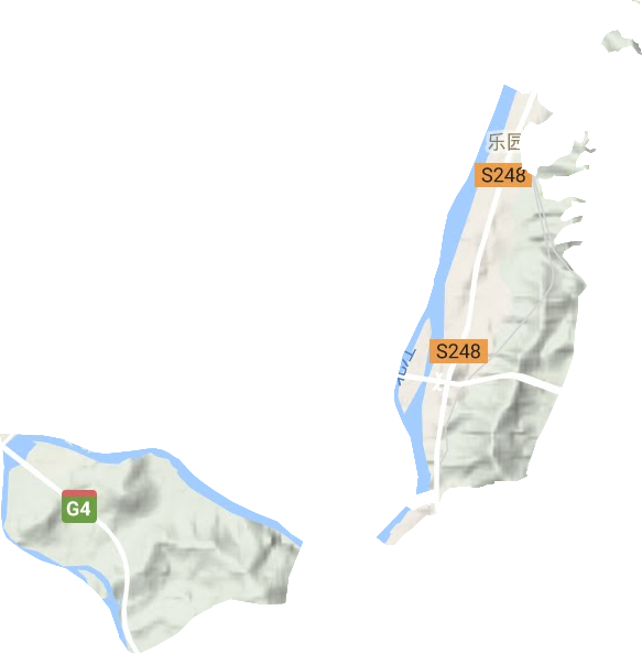 乐园镇地形地图