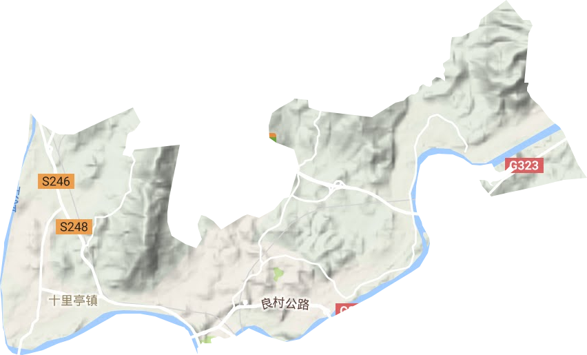 十里亭镇地形地图