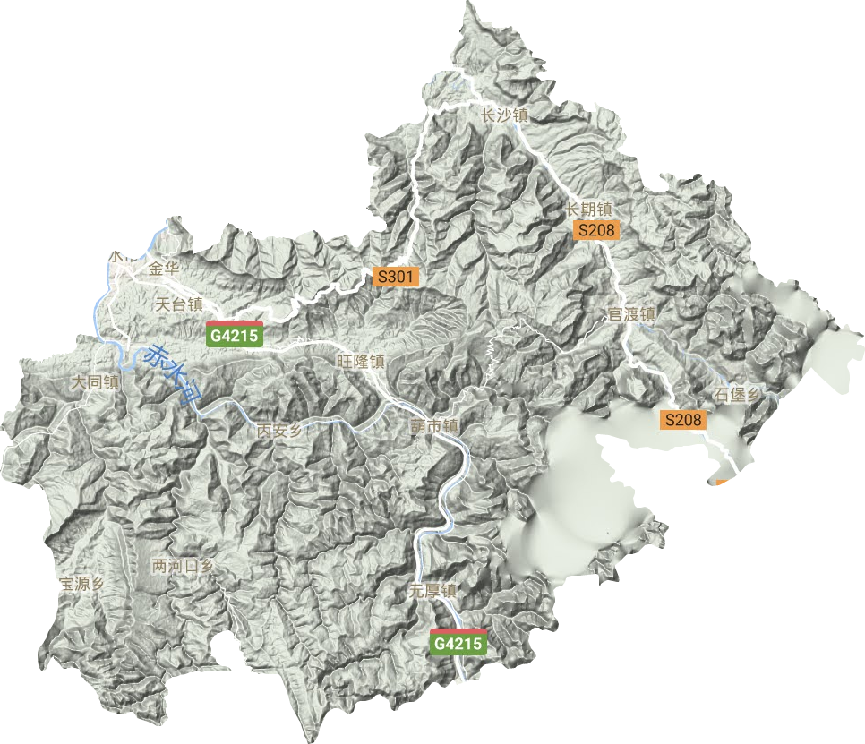 赤水市地形地图