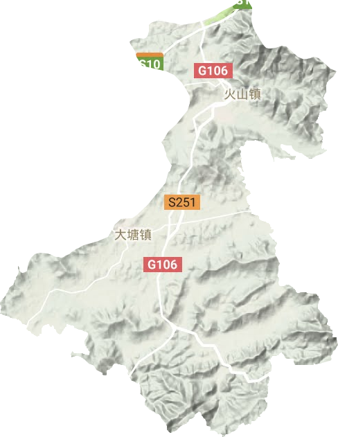 大塘镇地形地图