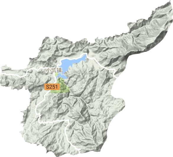 小坑镇地形地图