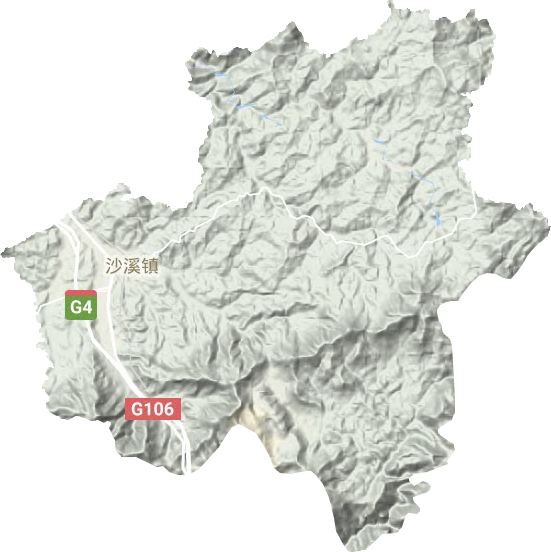 沙溪镇地形地图