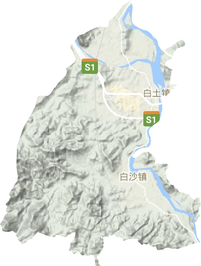 白土镇地形地图