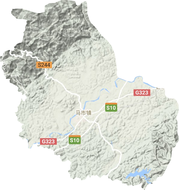 马市镇地形地图