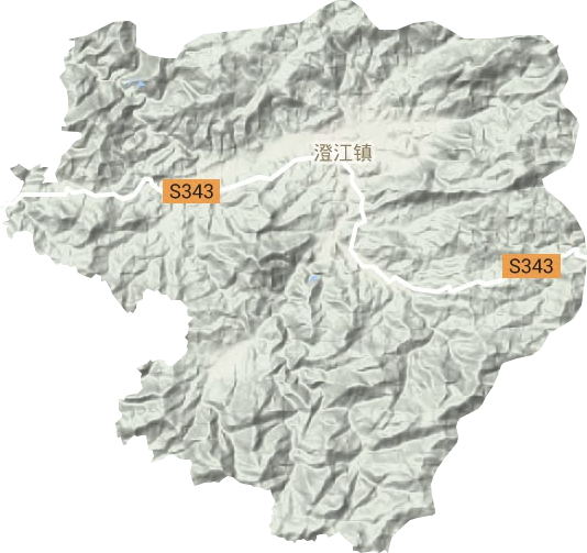 澄江镇地形地图