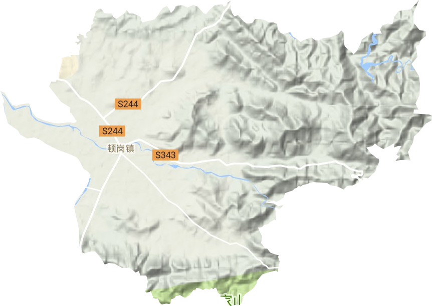 顿岗镇地形地图