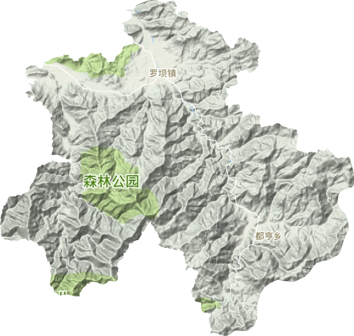 罗坝镇地形地图