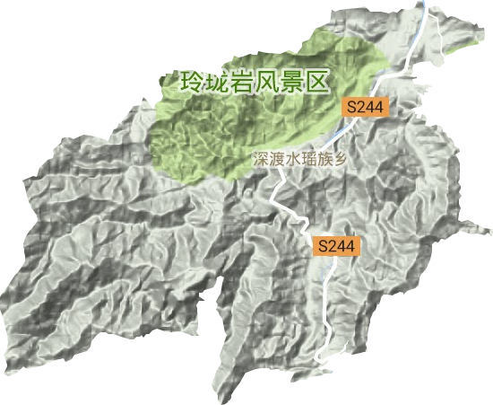 深渡水乡地形地图