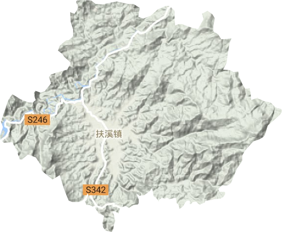 扶溪镇地形地图
