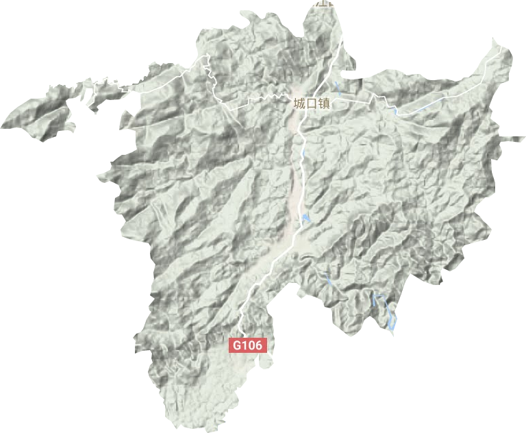 城口镇地形地图