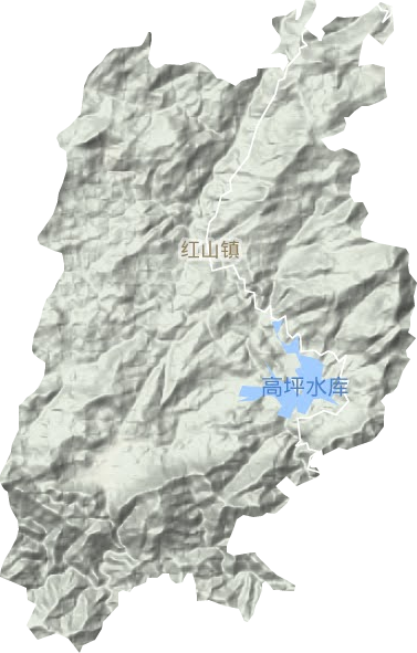 红山镇地形地图