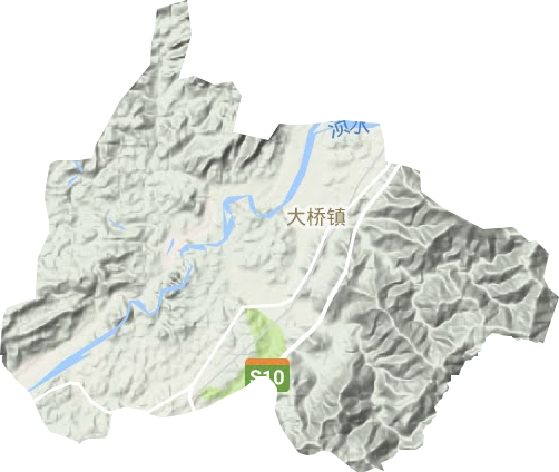 大桥镇地形地图