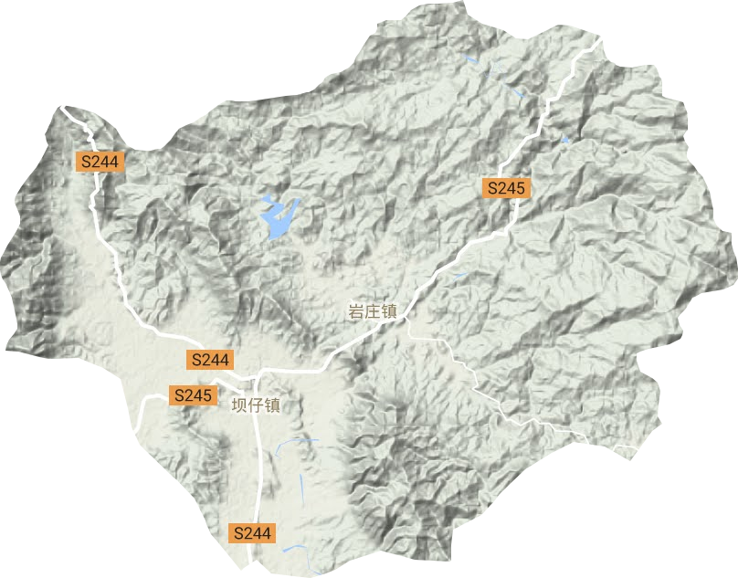 坝仔镇地形地图