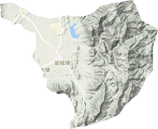 翁城镇地形地图