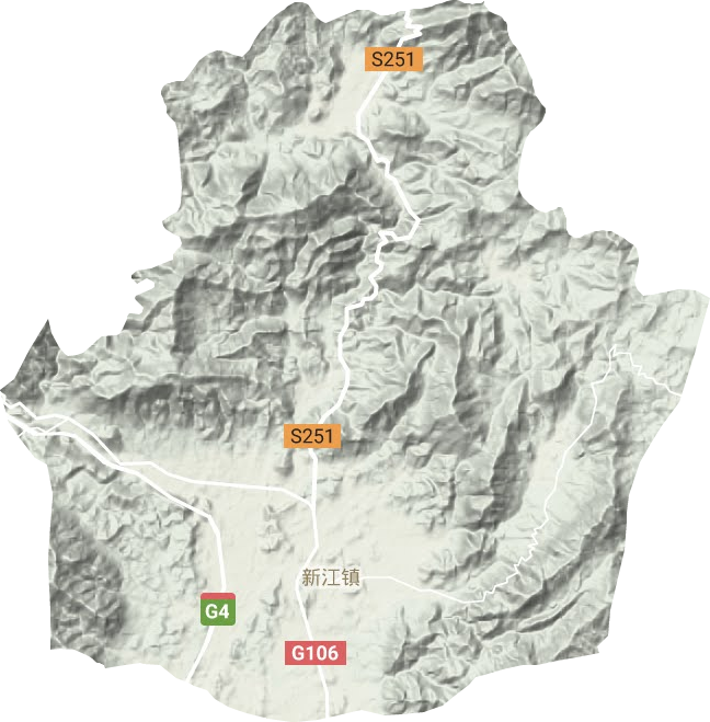 新江镇地形地图