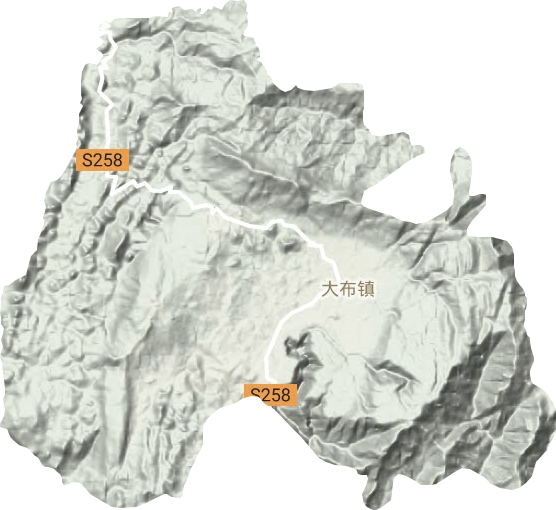 大布镇地形地图