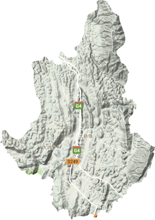 大桥镇地形地图