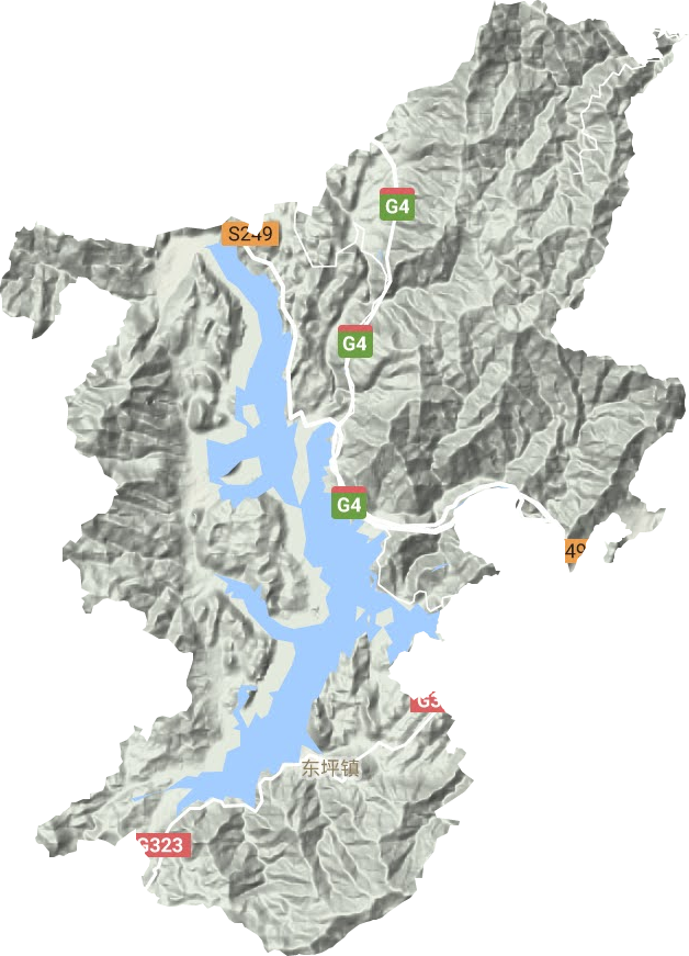 东坪镇地形地图