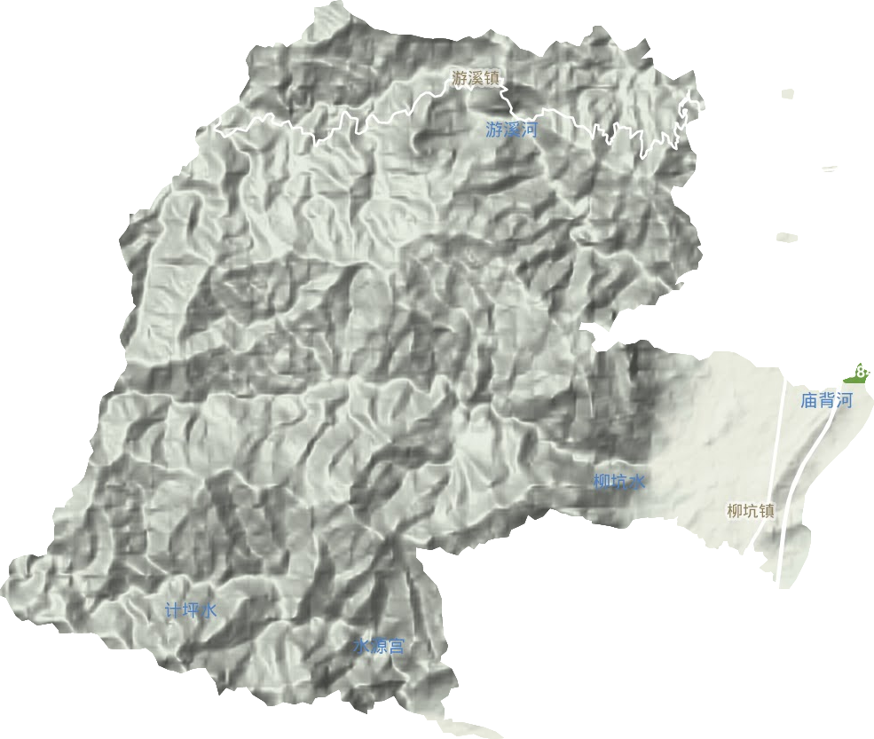 游溪镇地形地图