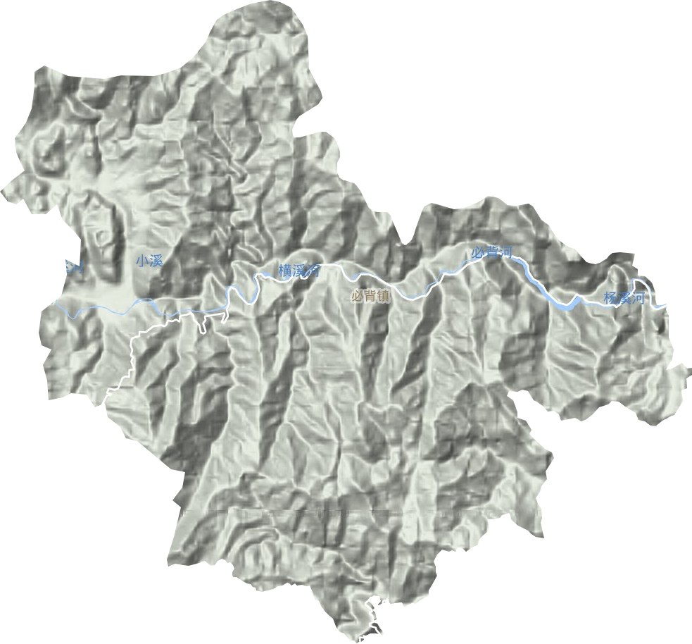 必背镇地形地图