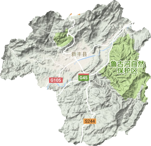 丰城街道地形地图