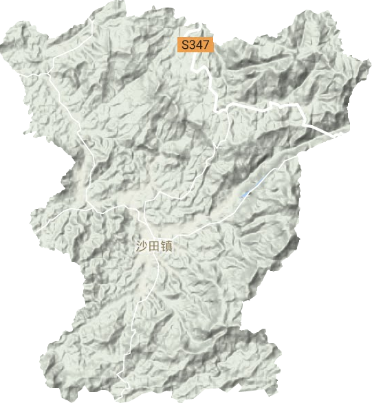 沙田镇地形地图