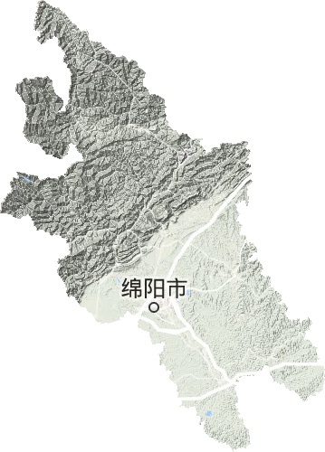 绵阳市地形地图