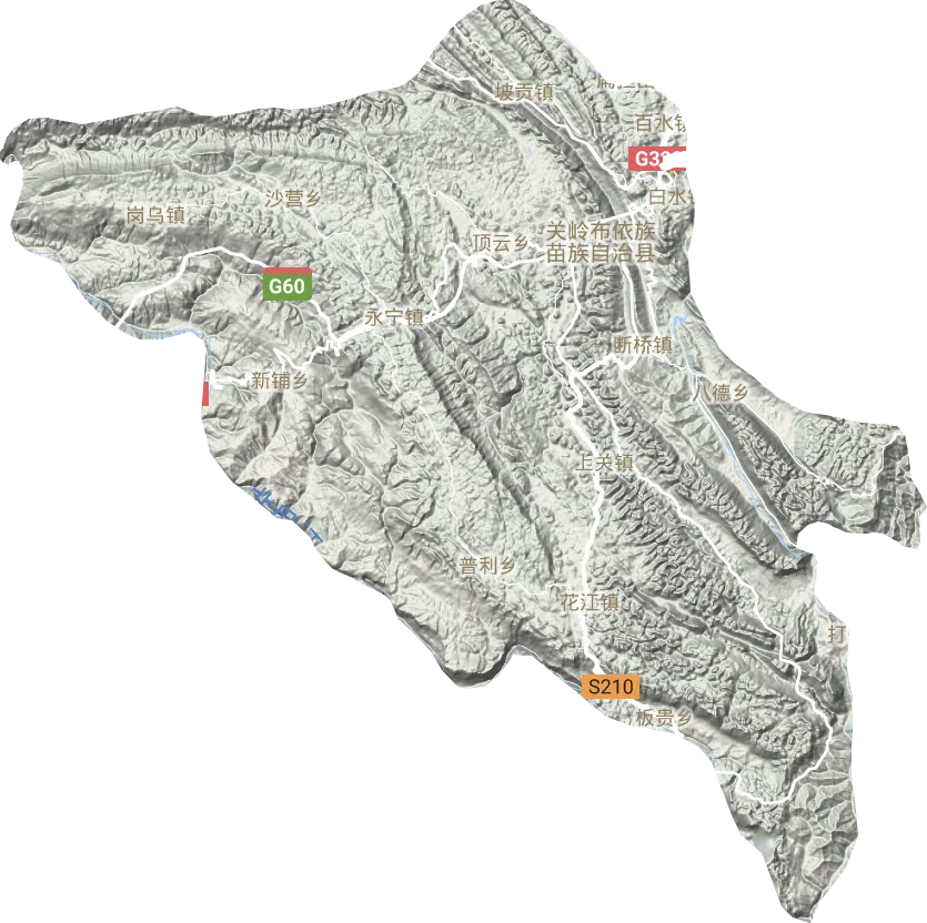 关岭县地形地图