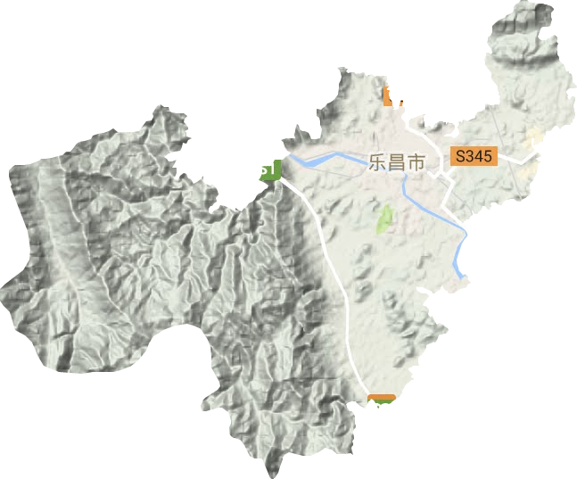 乐城街道地形地图