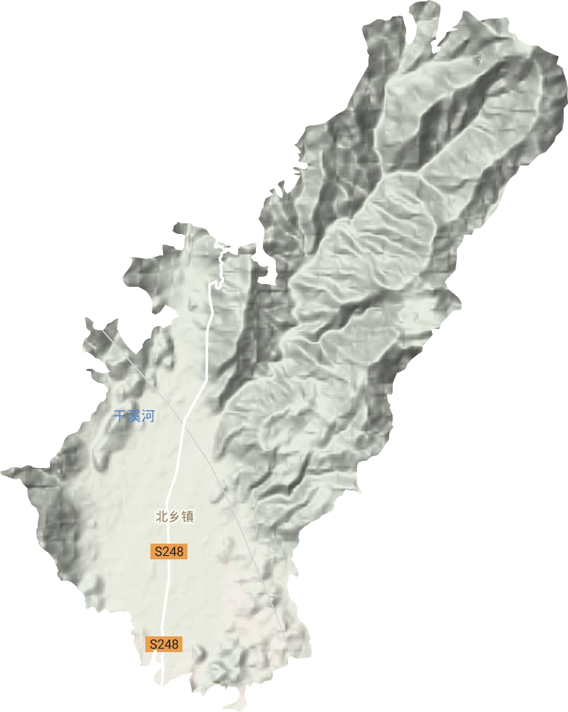 北乡镇地形地图