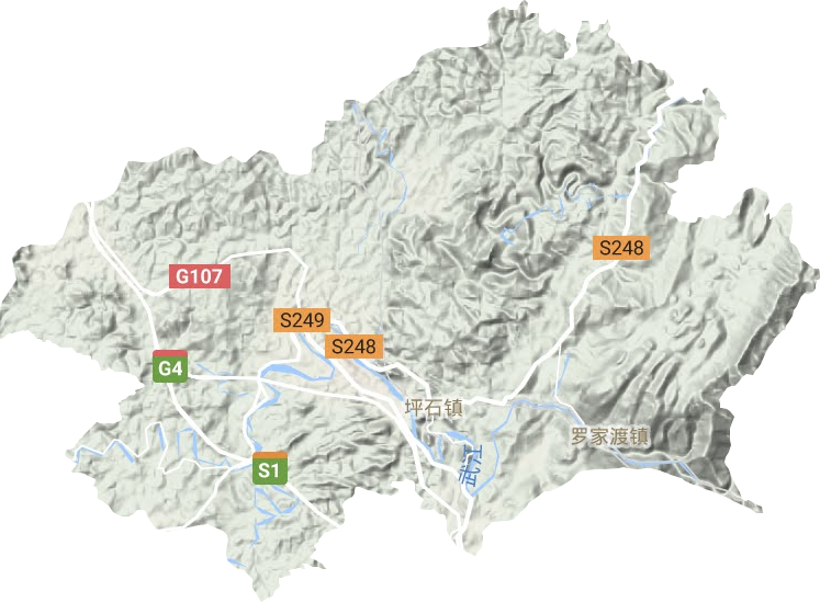坪石镇地形地图