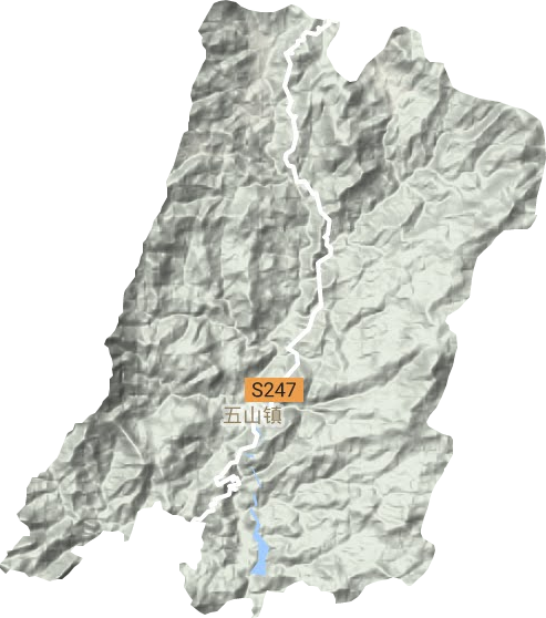 五山镇地形地图