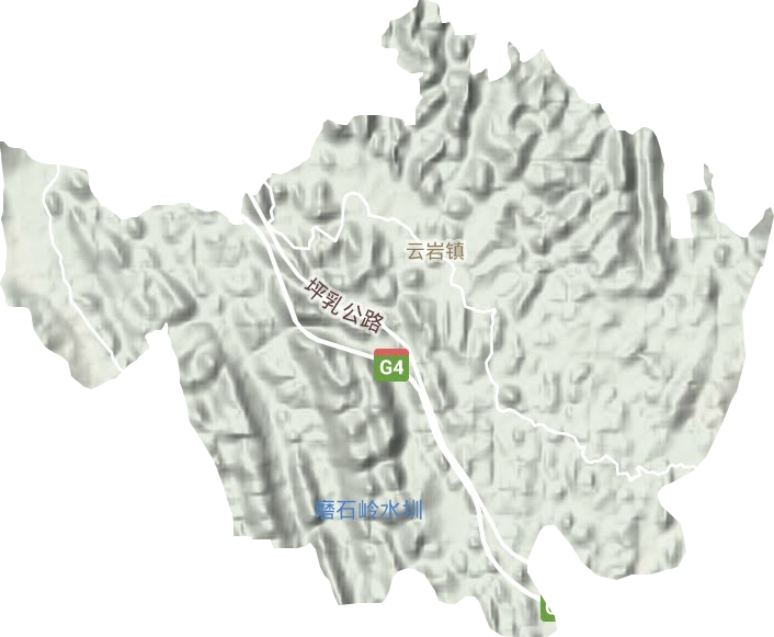 云岩镇地形地图
