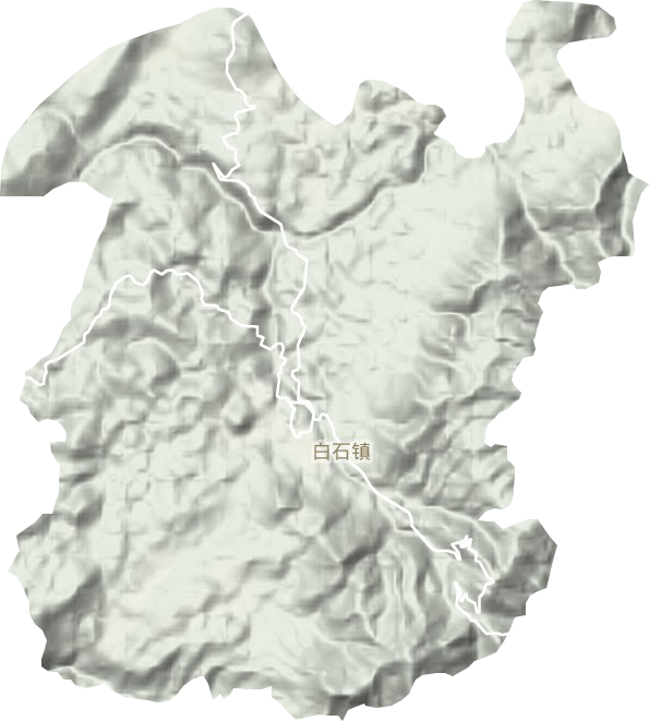 白石镇地形地图