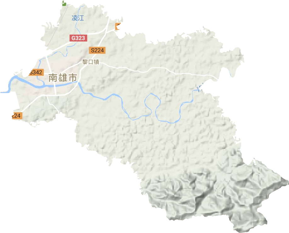 雄州街道地形地图