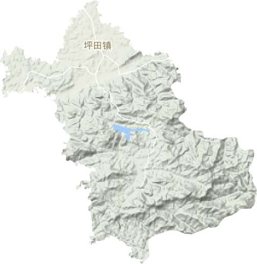坪田镇地形地图