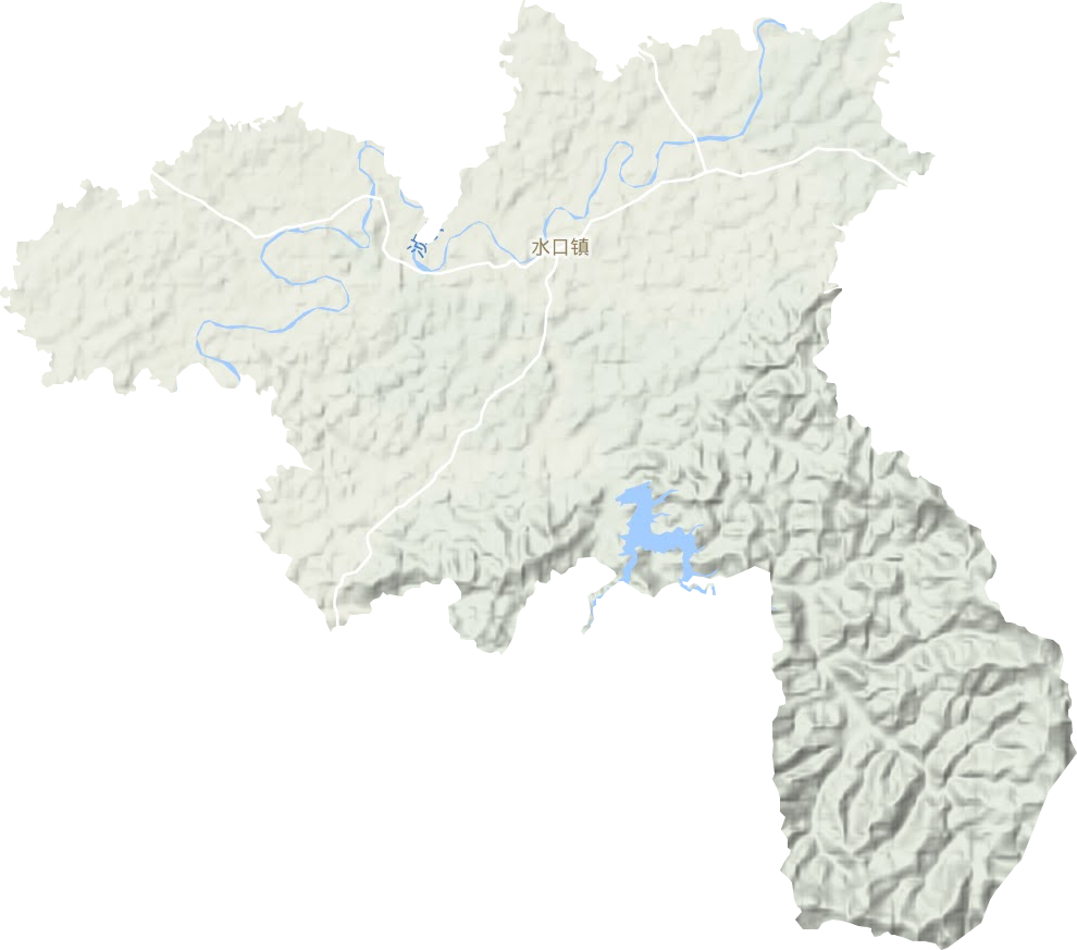 水口镇地形地图