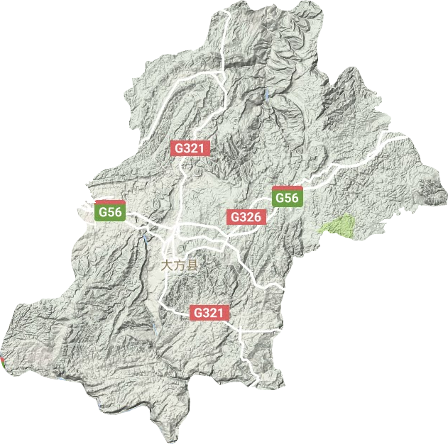 大方县地形地图