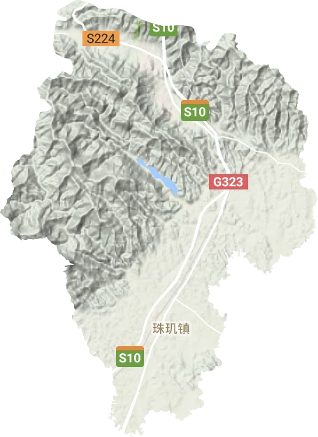 珠玑镇地形地图