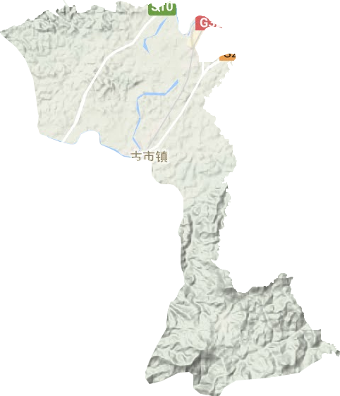古市镇地形地图