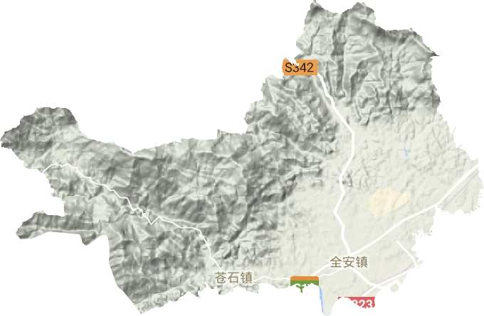 全安镇地形地图